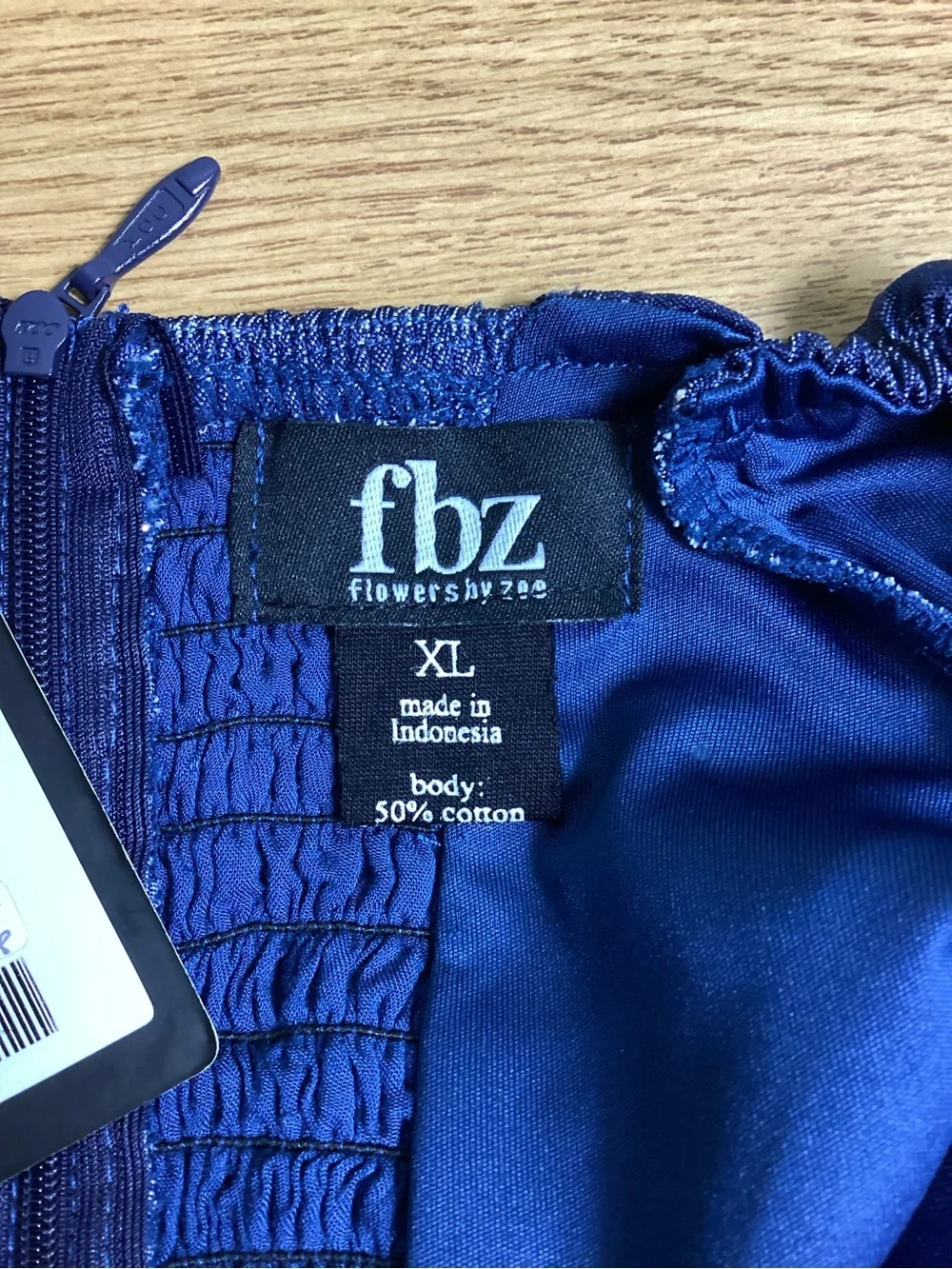 NWT FBZ Puff-Sleeve Denim/ Chambray Top- Tween; Size: XL